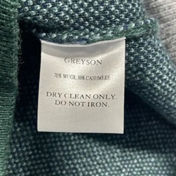 Greyson Sweater Mens Large Green Floral Camo Abyss Tomahawk Wool Cashmere Golf - Picture 5 of 6